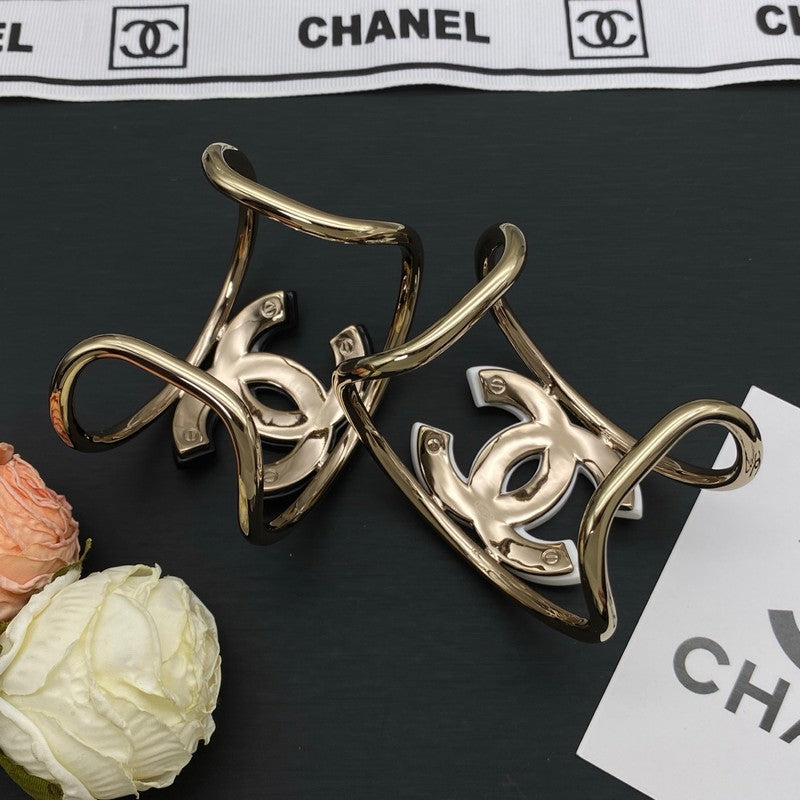 CC Black & White Gold Cuff Bracelet