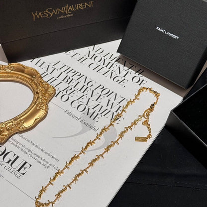 Saint Logo Gold Chain Necklace