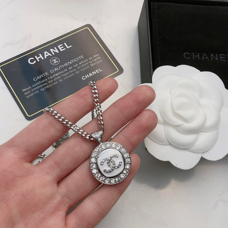 CC Black & White Diamond Gold Necklace