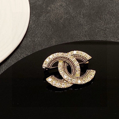 CC Diamond Gold Brooch