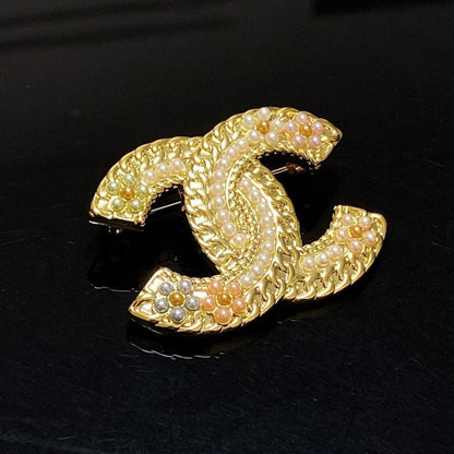 CC Pearl Gold Brooch