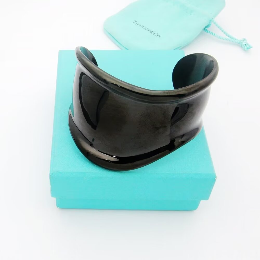 Tiff Elsa Peretti Small Bone Cuff Black Bracelet
