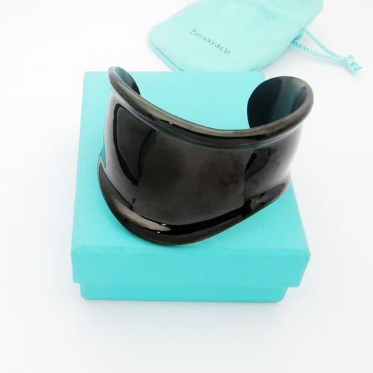 Tiff Elsa Peretti Small Bone Cuff Black Bracelet