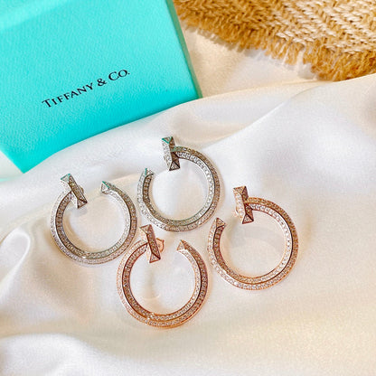 Tiff T1 Open Hoop Rose Gold Earrings