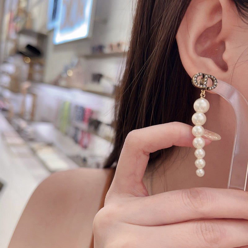 CD Long Pearls Earrings