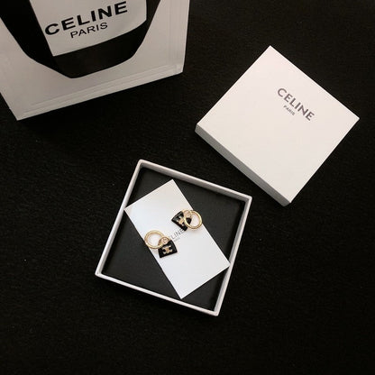 CE Black Bag Gold Earrings