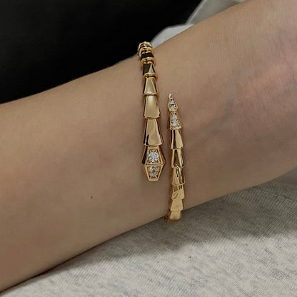 BVLG Serpenti Demi-Pave Diamonds Bracelet