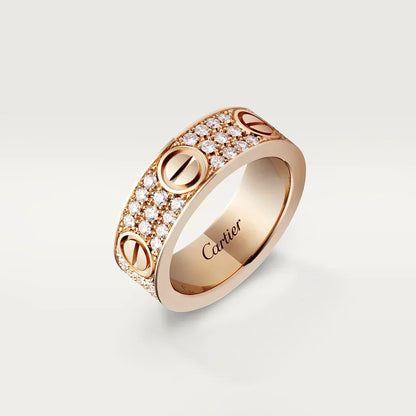 18K Love Diamond-Paved 6.5mm Ring